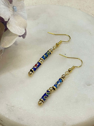 Perfect flower gold beaded earrings
