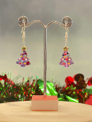 Christmas Tree, purple - silver hook