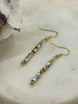 Perfect flower gold beaded earrings