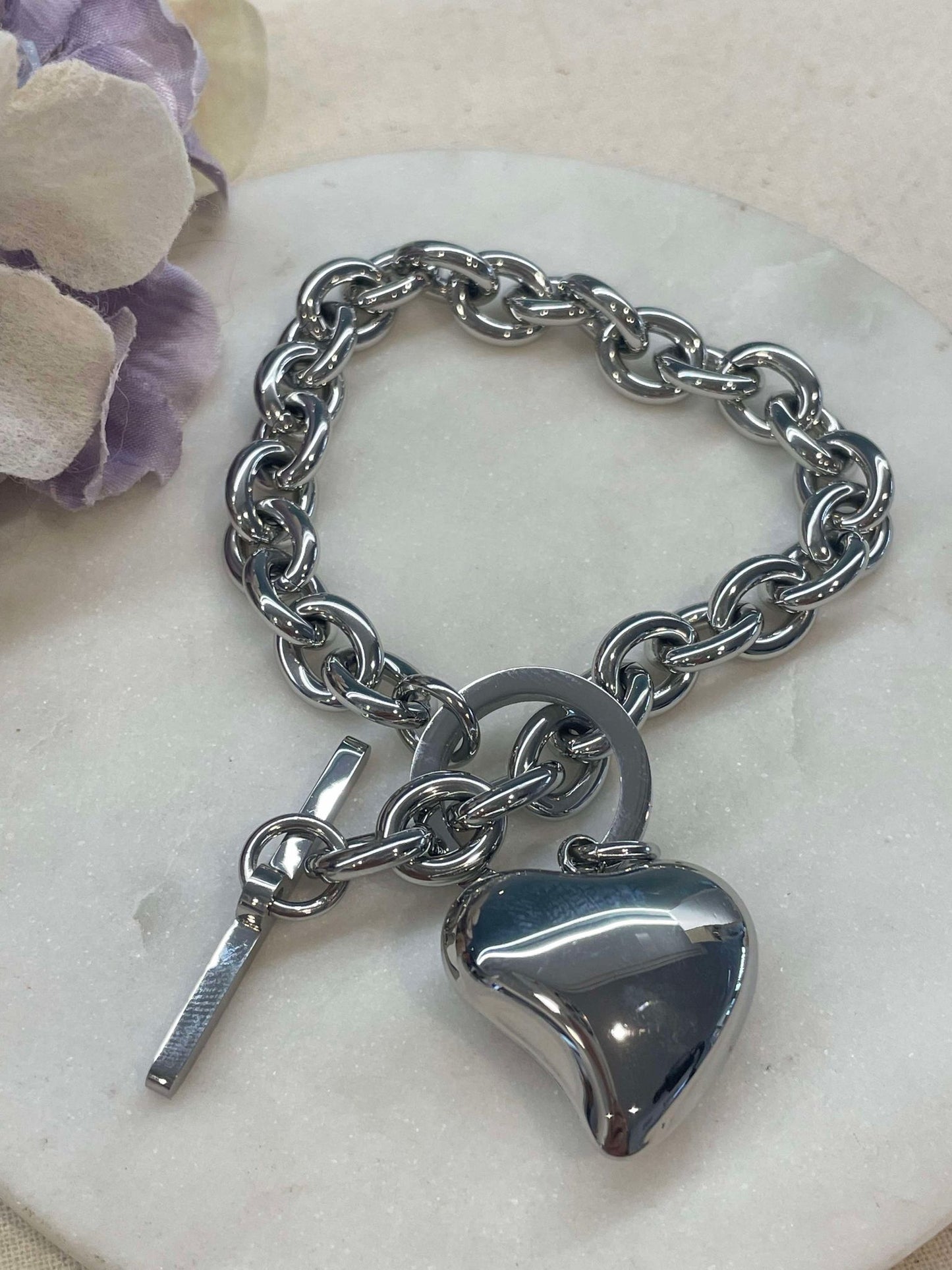 The large heart lock bracelet - silver – Tarnish Proof Jewellery