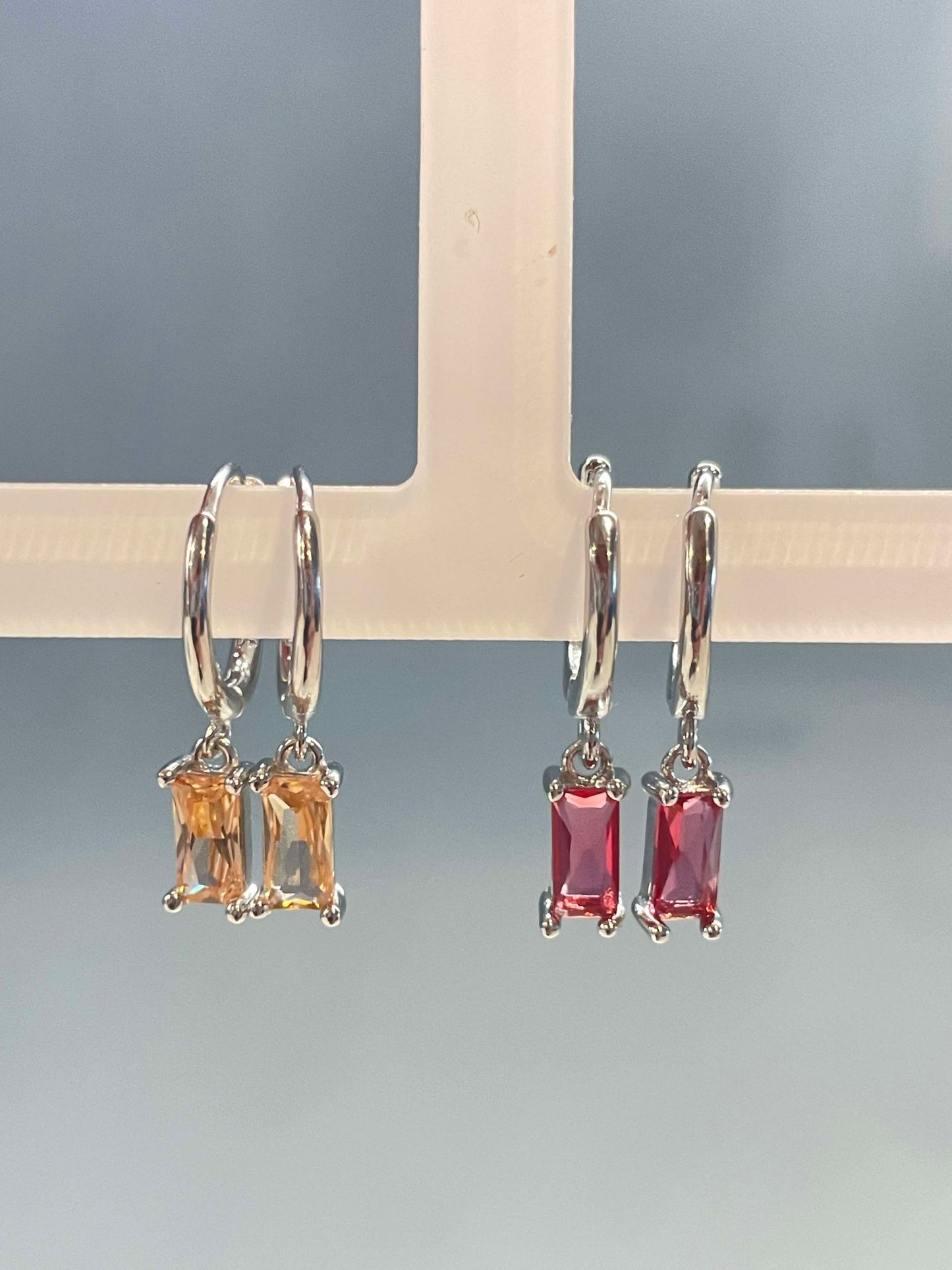 Dangling earring - pink stone – Tarnish Proof Jewellery