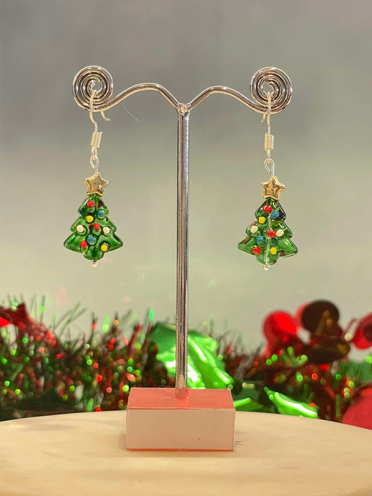 Christmas Tree, green - silver hook