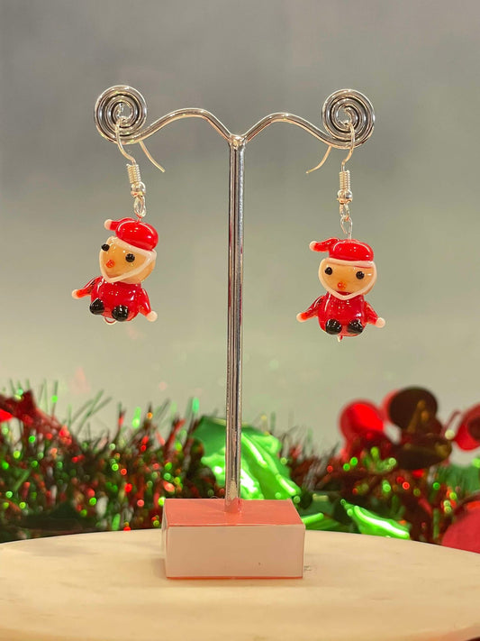 Perfect Santa hook earring - silver