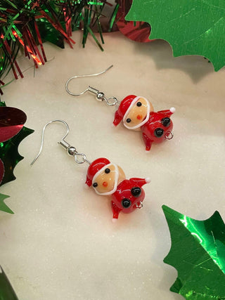 Perfect Santa hook earring - silver