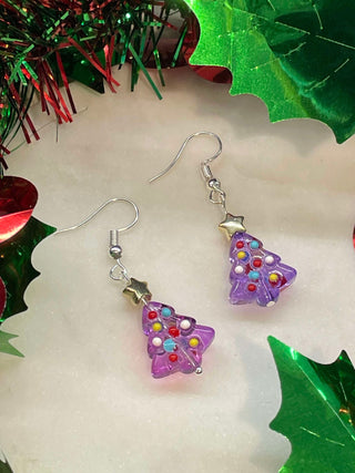 Christmas Tree, purple - silver hook