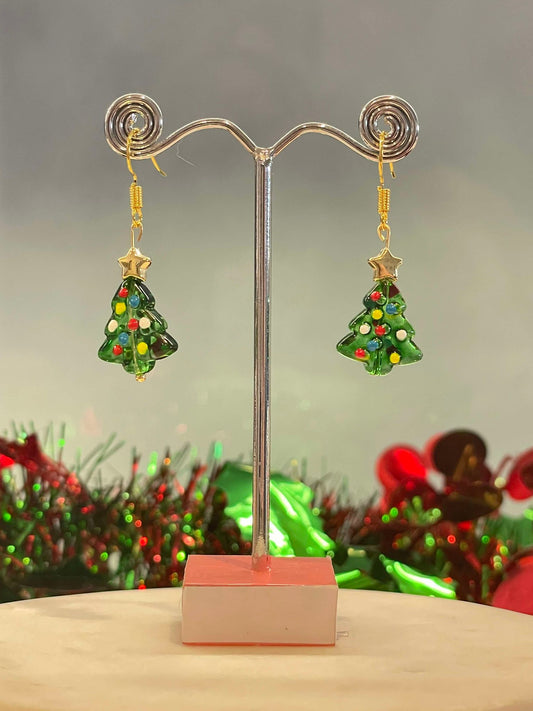 Christmas Tree, green - gold hook