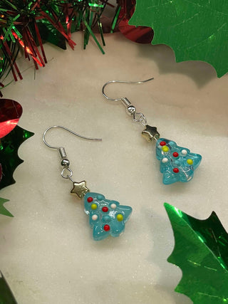 Christmas Tree, pink - aqua hook