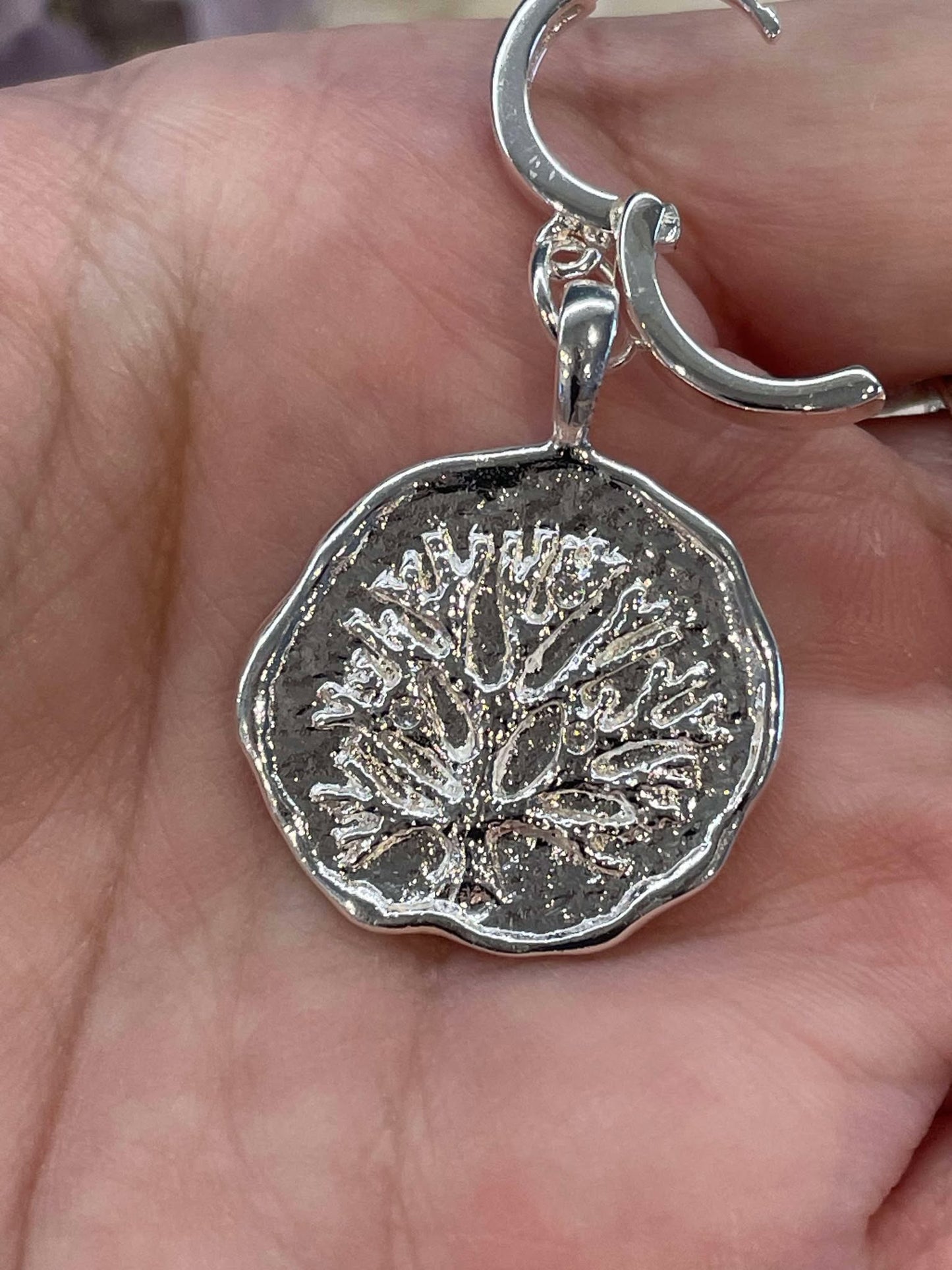 Tree of life earring, silver