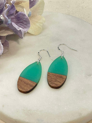 Wooden be teardrop earrings