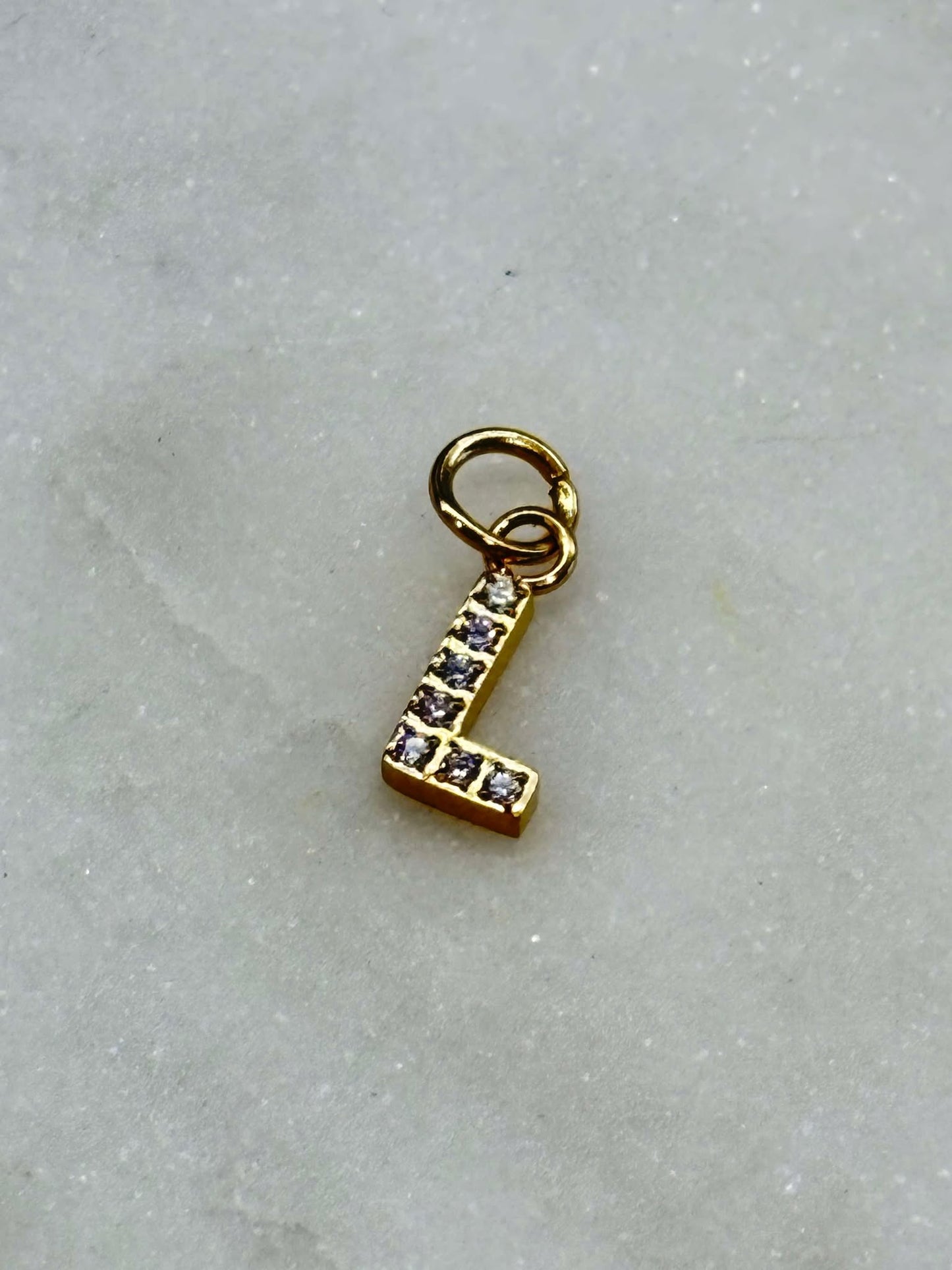 Cubic Zirconia Initial Letter Charms (gold)