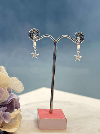 Silver starfish earrings