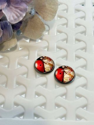 Love Lady Beetle cabochon stud - lots of styles