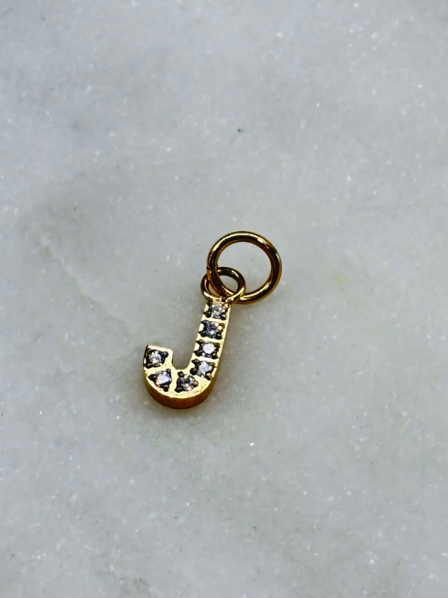 Cubic Zirconia Initial Letter Charms (gold)