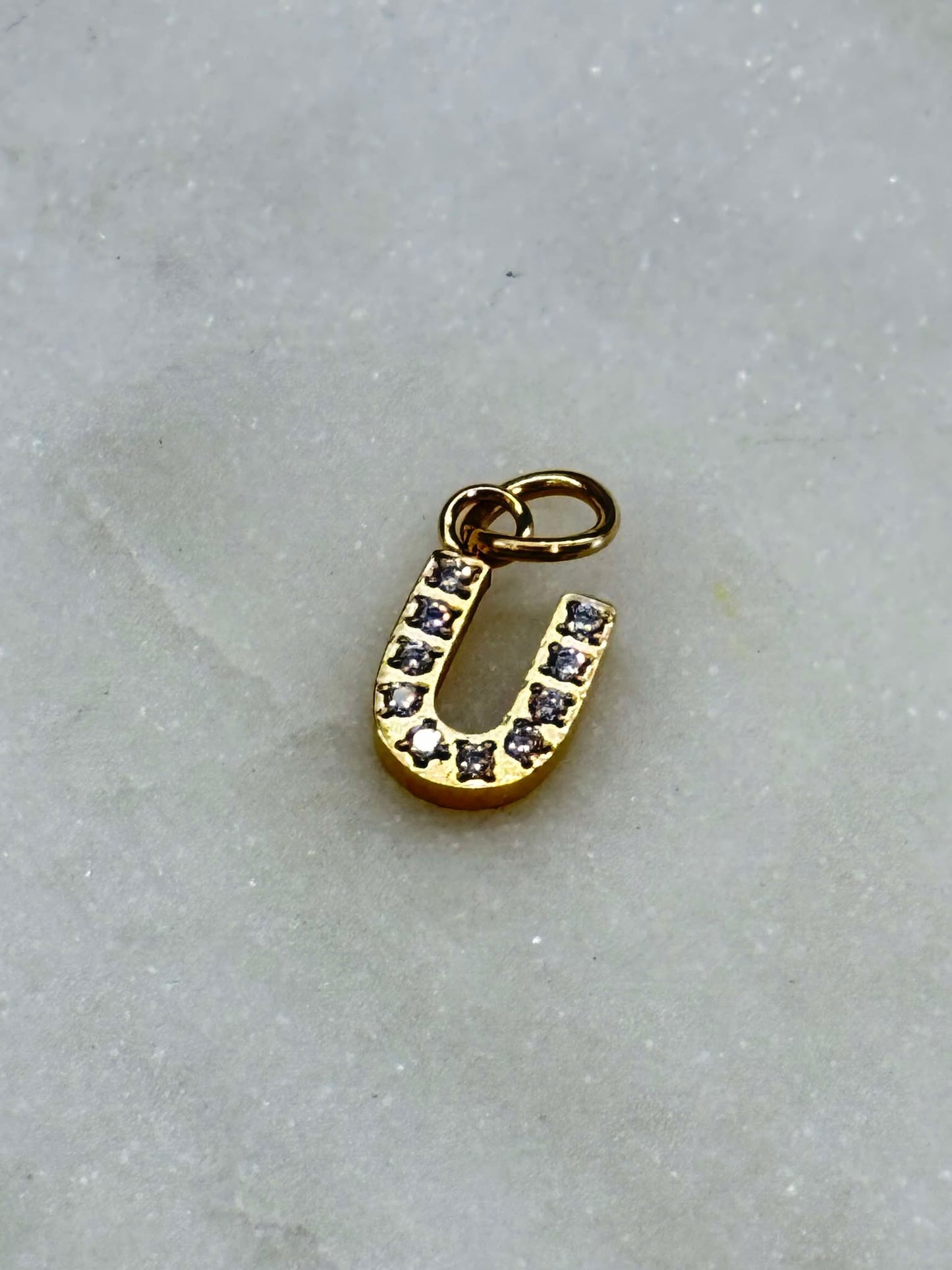 Cubic Zirconia Initial Letter Charms (gold)