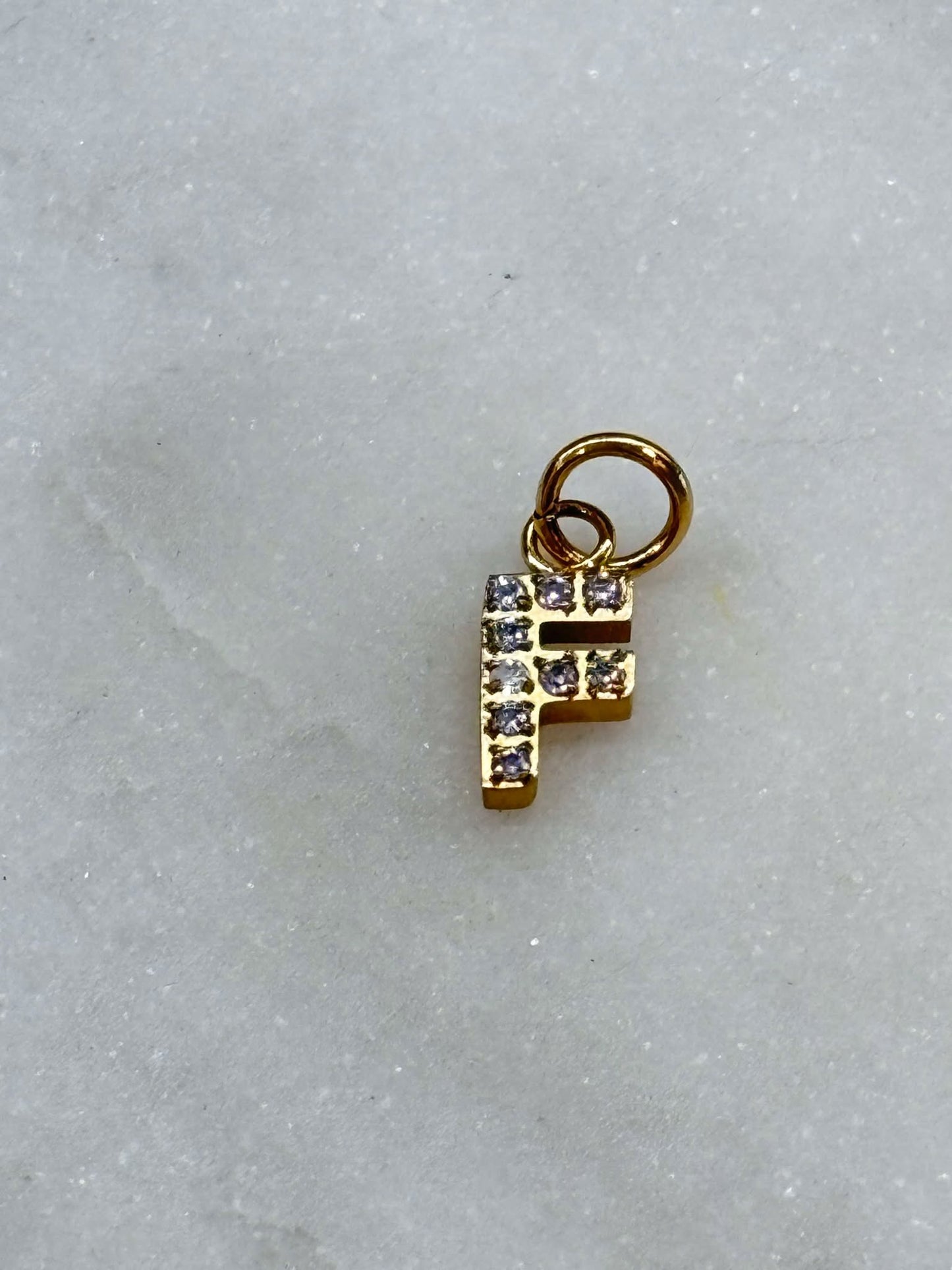 Cubic Zirconia Initial Letter Charms (gold)