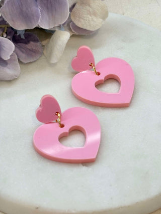 Twice the love, heart earrings