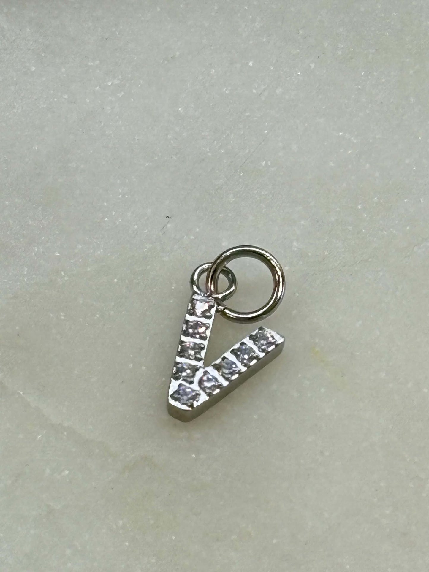 Cubic Zirconia Initial Letter Charms (silver)