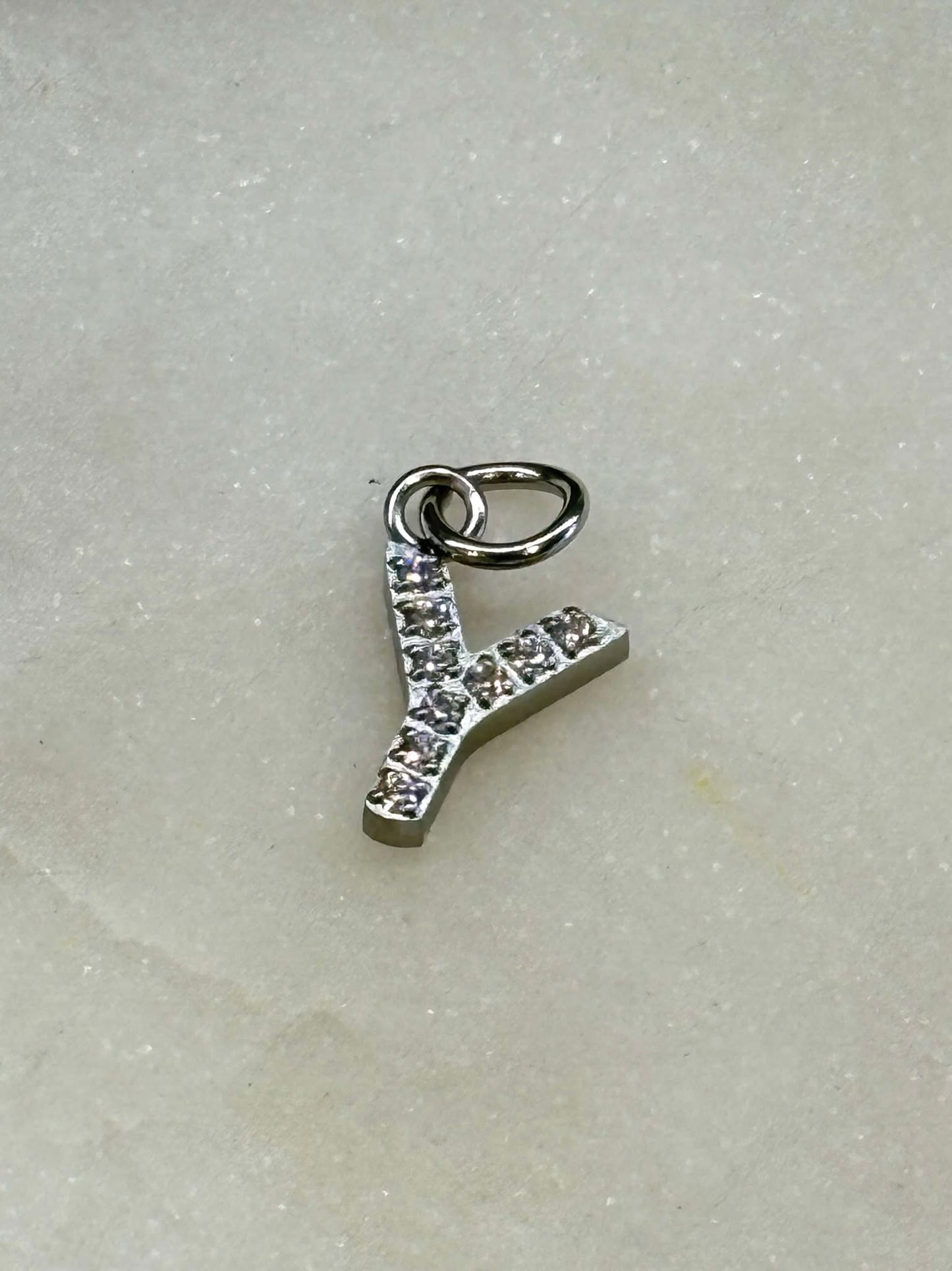 Cubic Zirconia Initial Letter Charms (silver)