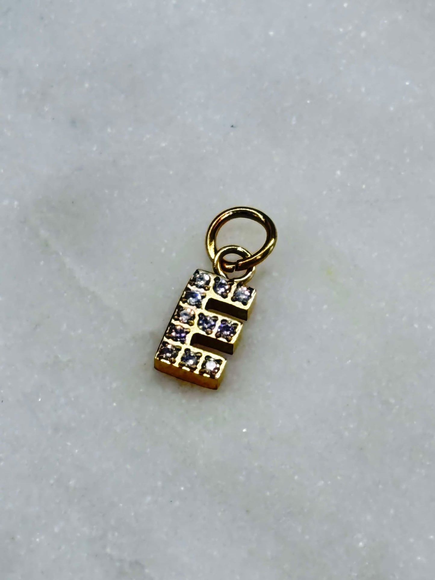 Cubic Zirconia Initial Letter Charms (gold)