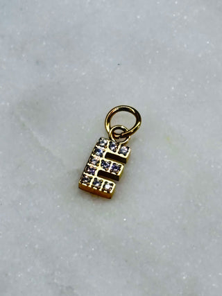Cubic Zirconia Initial Letter Charms (gold)