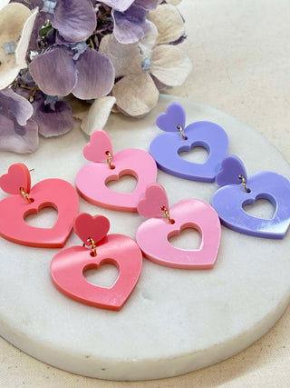 Twice the love, heart earrings