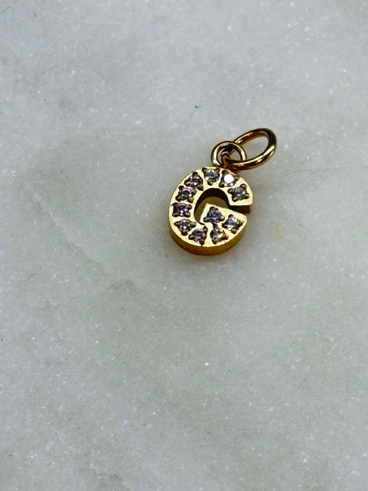 Cubic Zirconia Initial Letter Charms (gold)