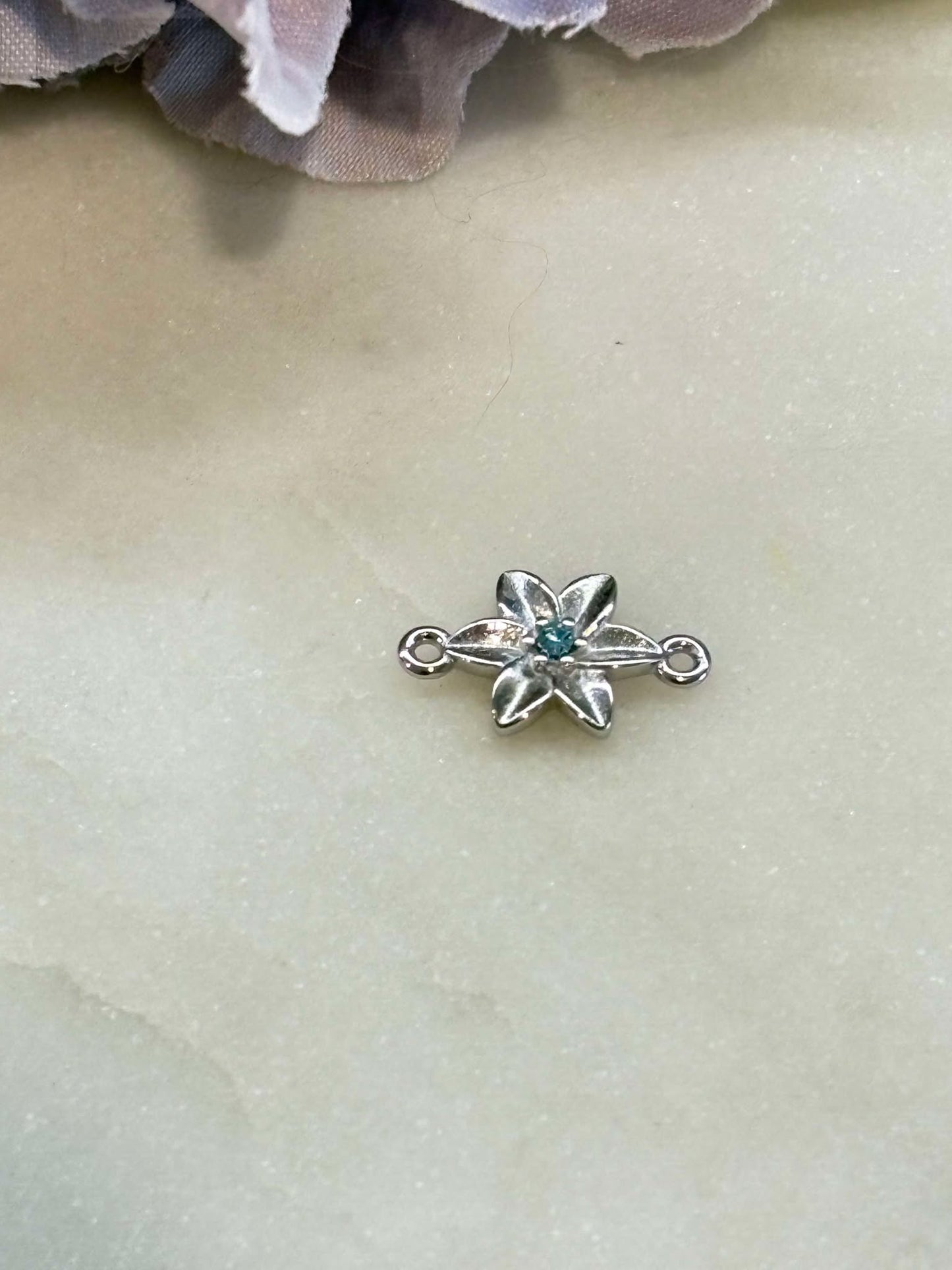 Flower connector charm - for connector necklace