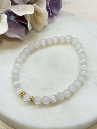 Moonstone beaded bracelets - gold