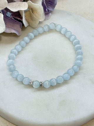 Moonstone beaded bracelets - silver