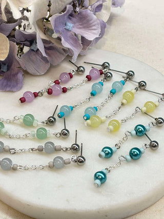 Chain of colour - stud earrings.
