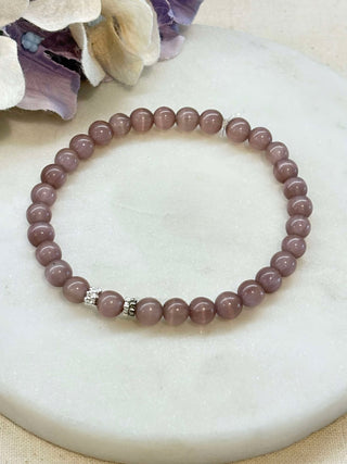 Moonstone beaded bracelets - silver