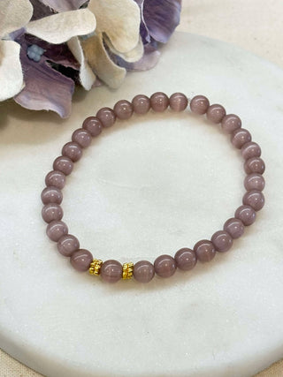 Moonstone beaded bracelets - gold