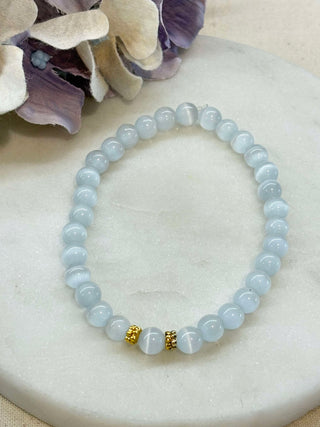 Moonstone beaded bracelets - gold