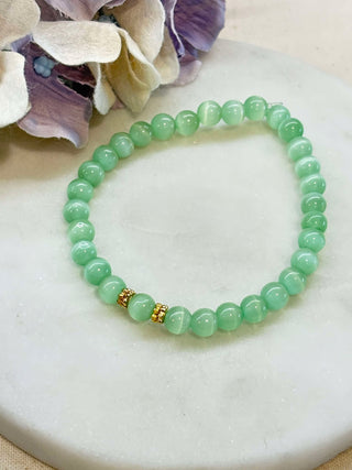 Moonstone beaded bracelets - gold