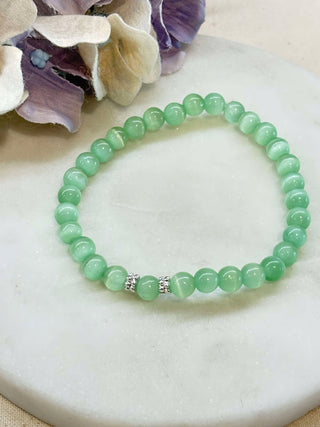 Moonstone beaded bracelets - silver