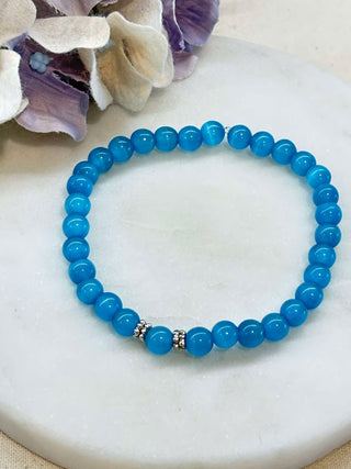 Moonstone beaded bracelets - silver
