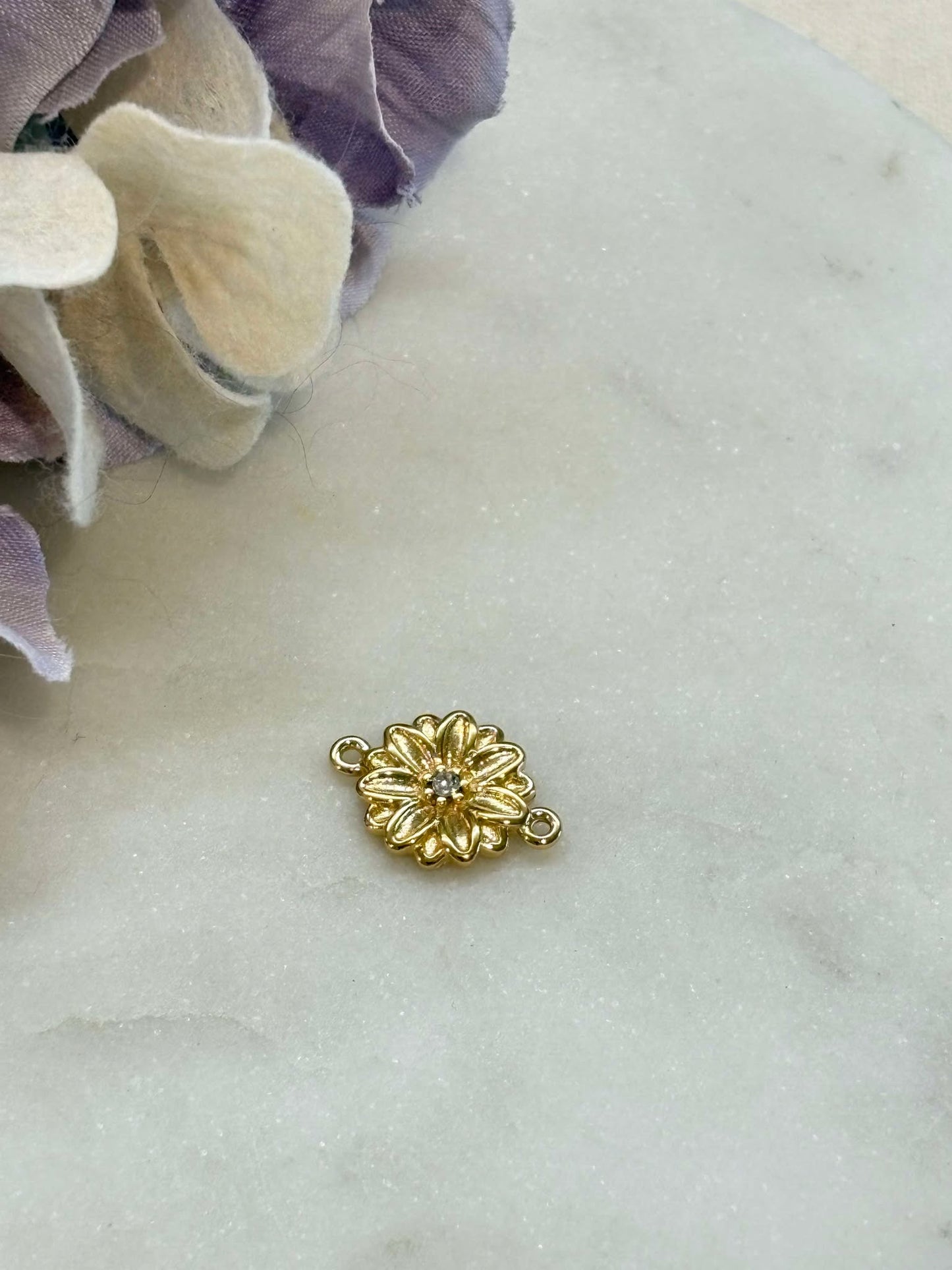 Flower connector charm - for connector necklace