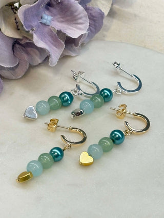 Rolling to the heart earrings (blue)