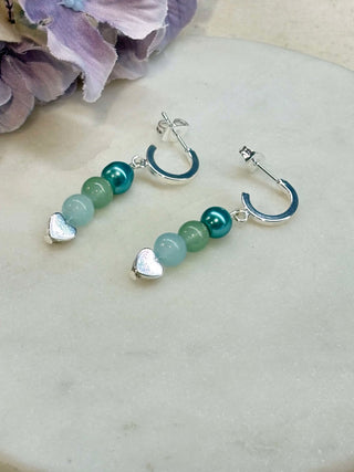 Rolling to the heart earrings (blue)