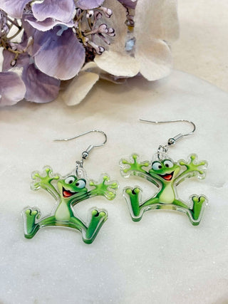 Funny frog earrings