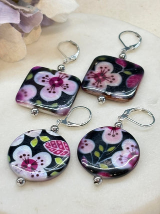 Purple power beaded earrings