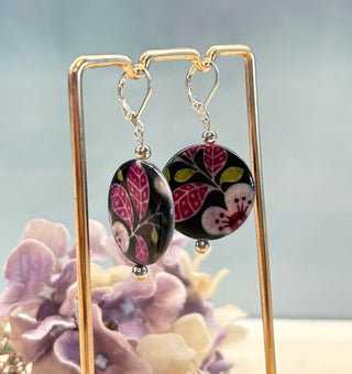 Purple power beaded earrings