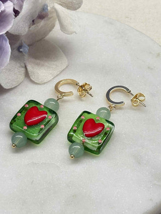 Love all boxed up earrings - red