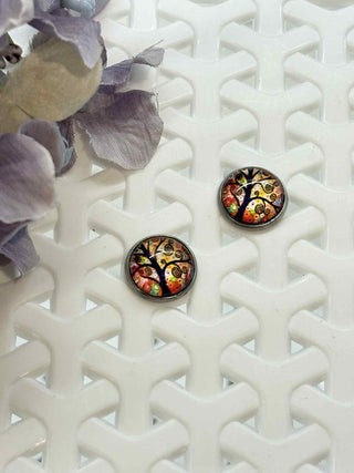 Life at its best cabochon stud - happy bunch