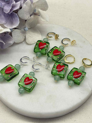 Love all boxed up earrings - red