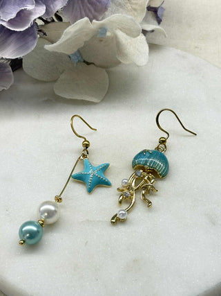 Under the sea, octopus hook earrings