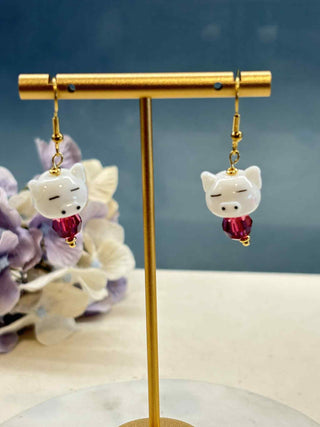 Land and sea glass bead earrings