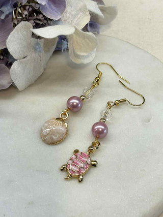 Under the Sea drop earrings - pink
