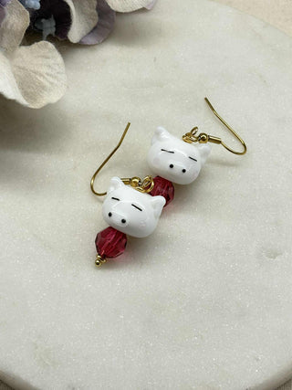 Land and sea glass bead earrings