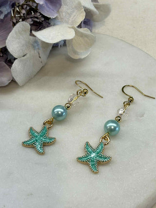 Under the Sea drop earrings - green